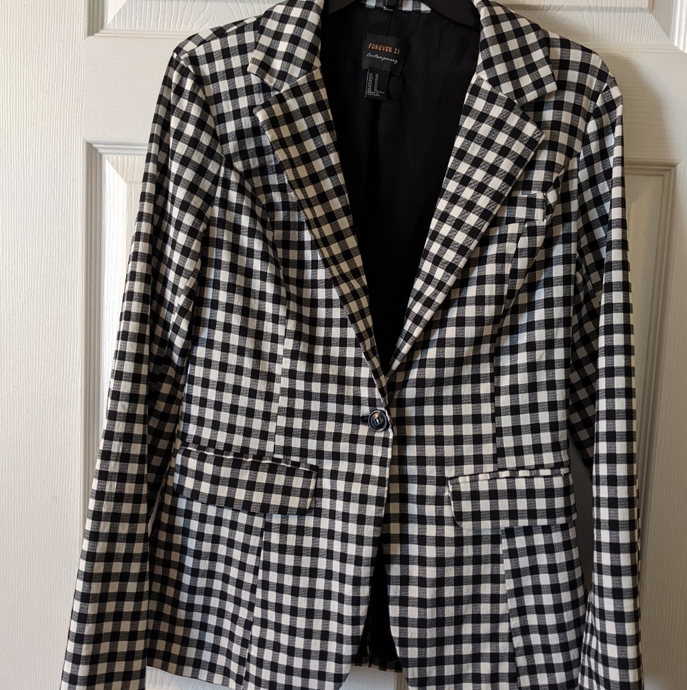 Forever 21 gingham blazer, size medium